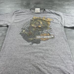 Vintage Harley Davidson Shirt Women Small Gray Clown Evil Devil Joker Fade Biker